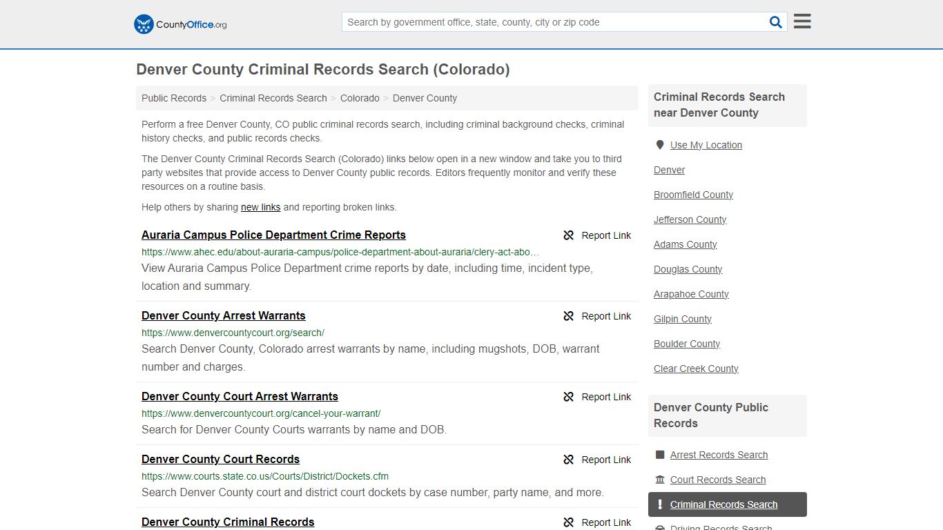 Criminal Records Search - Denver County, CO (Arrests, Jails & Most ...